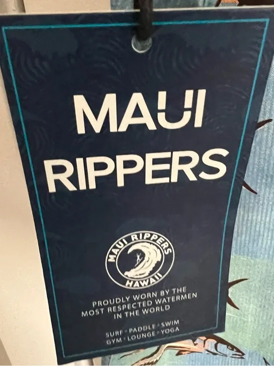 👉 Maui Rippers Aloha Shirt XL Blue Fish Print Hawaiian Button Up Gamefish NWT - Picture 8 of 9